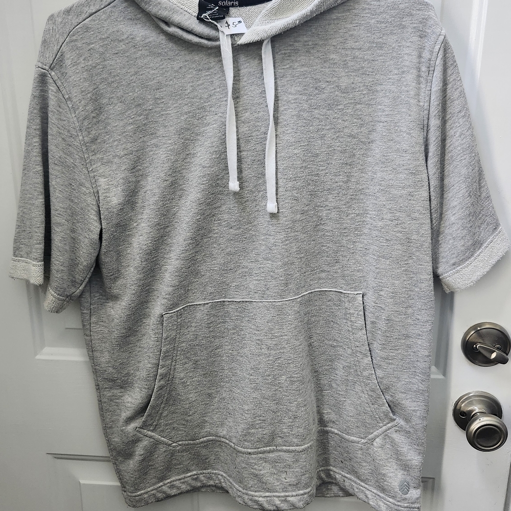 Gray Short Sleeve Hoodie
